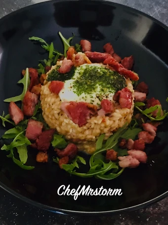 Recipe Spicy-Tangy Risotto with Lemon Zest-Parsley-Honey Glazed Mozzarella and Crispy Back Bacon the Awesome  Can spoil the tongue