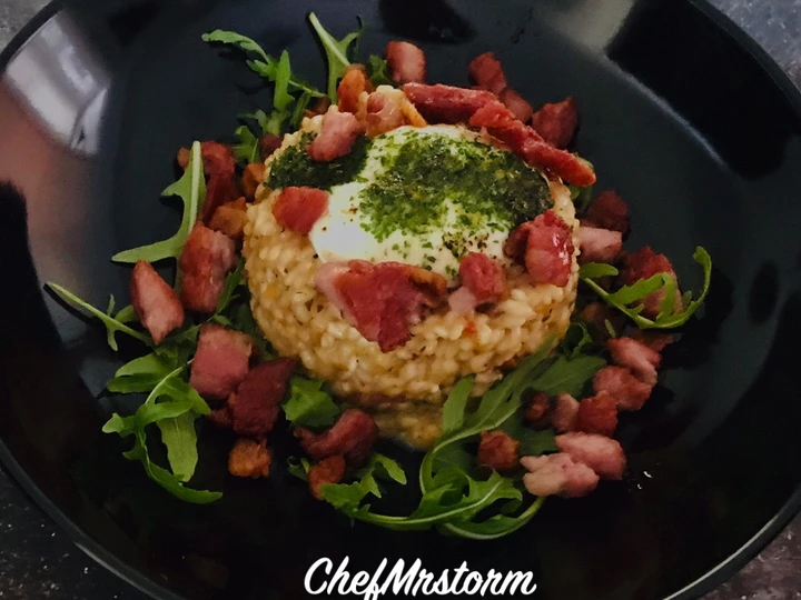 Recipe Spicy-Tangy Risotto with Lemon Zest-Parsley-Honey Glazed Mozzarella and Crispy Back Bacon the Awesome  Can spoil the tongue