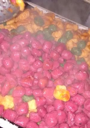 Una foto de Ñoquis tricolor de remolacha, espinaca y zapallo