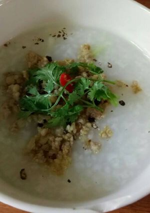 Hình của món Cháo trắng thịt bằm.