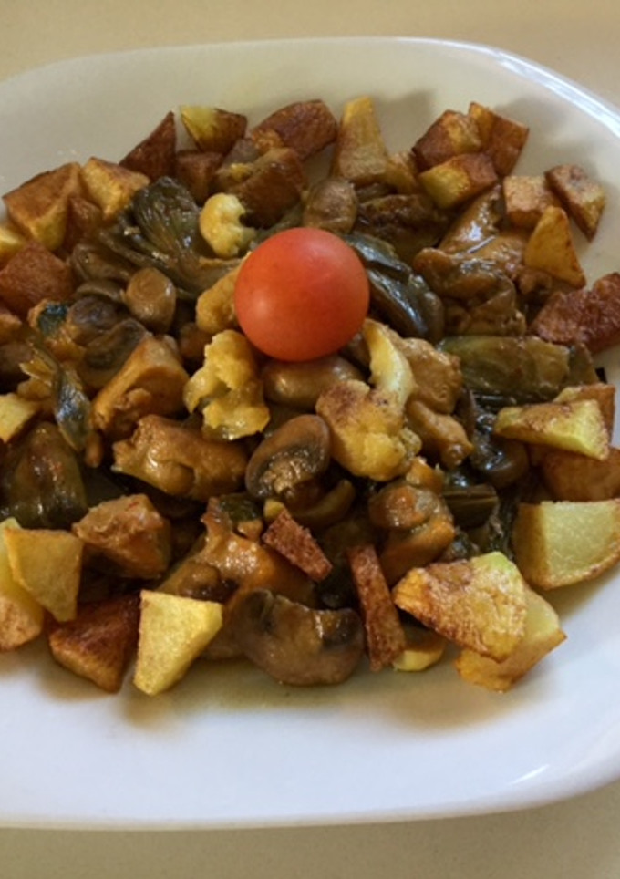 Una foto de Pollo tres verduras