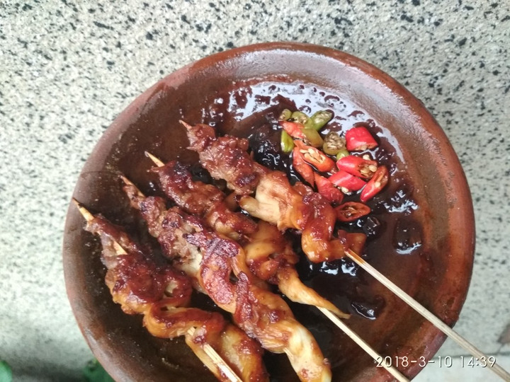 Resep: Sate daging jamur bumbu simple Enak Terbaru