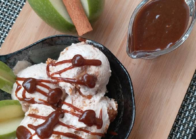 Apple pie ice cream with caramel sauce recipe main photo