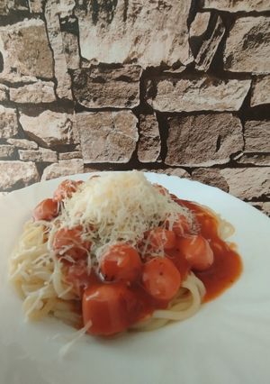 Virslis spagetti recept fotója