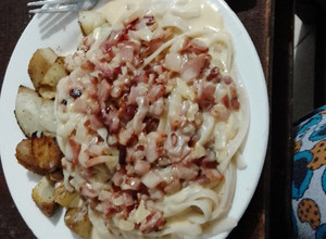 Una foto de Pasta carbonara, receta fácil y casera