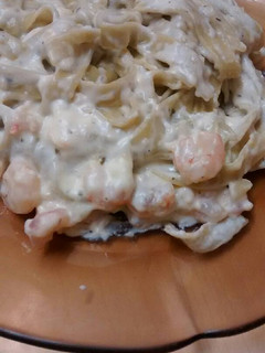 Una foto de Tagliatelles con gambitas