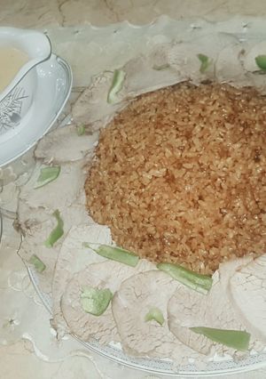 صورة لوصفة الارز المكرمل وعرق اللحمة الباردة