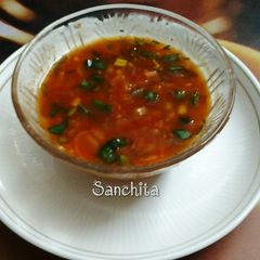 A picture of Spicy Tomato Salsa restaurant style.