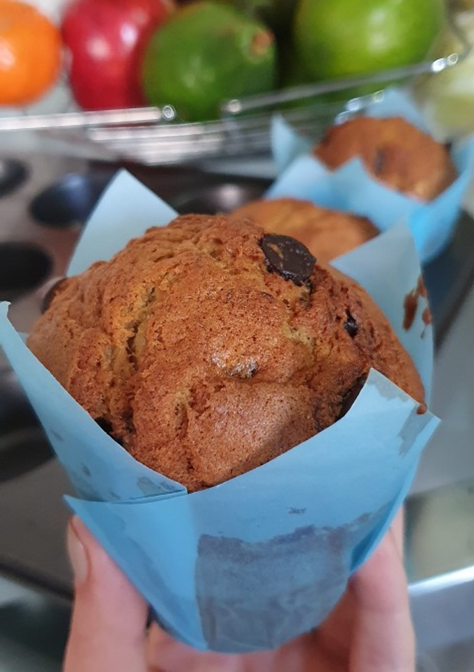 Una foto de Muffins de banana nuez y chips de chocolate