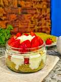 Matcha Strawberry Whipping Cream Premium in Jar (Dessert Box Tanpa Terigu)