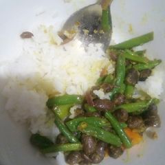 A picture of Rice French beans/black beans.