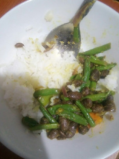 A picture of Rice French beans/black beans.