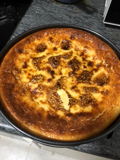 Una foto de Tarta de queso, centro no muy cuajado