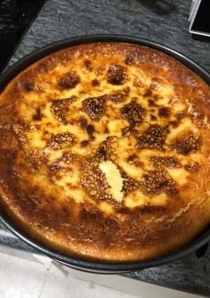 Una foto de Tarta de queso, centro no muy cuajado