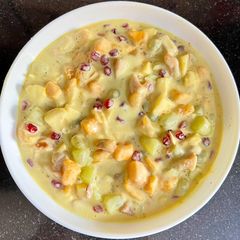 A picture of Sugar Free Dairy Free Makhana Custard { Vegan }.