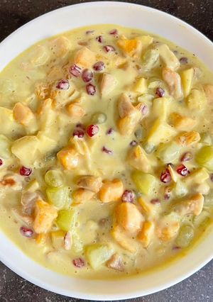 A picture of Sugar Free Dairy Free Makhana Custard { Vegan }.