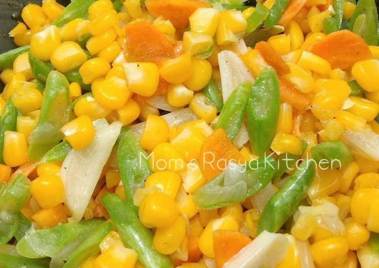 Cara mudah Membuat Tumis buncis jagung manis yang Menggugah Selera