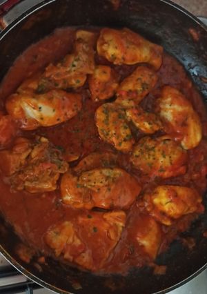 Una foto de Pollo al curry con verduras