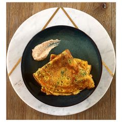 A picture of #vegan and #glutenfree #savoury #fenugreek (#methi) #pancakes.