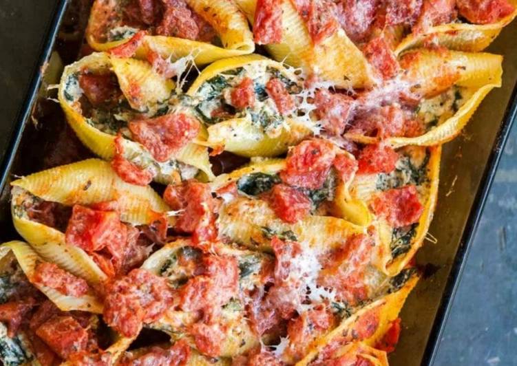 How to Prepare Super Quick Homemade Spinach Mushroom Chorizo Stuffed Shells