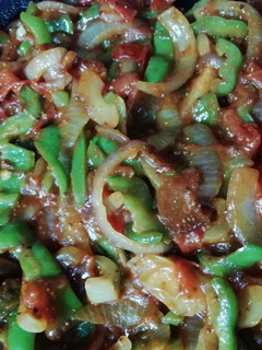 A picture of Capsicum onion Sabji.