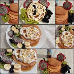 بان كيك 🥞الفاكهة🥝 والكريما-レシピのメイン写真
