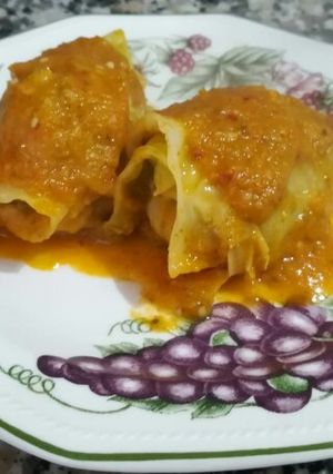 Una foto de Repollo relleno de carne con verduritas