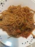 Spaghetti integral con verduritas