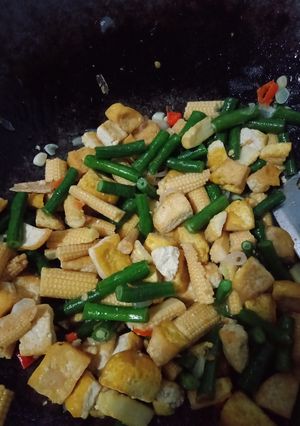 Foto resep Oseng kacang panjang tahu jagungsemi