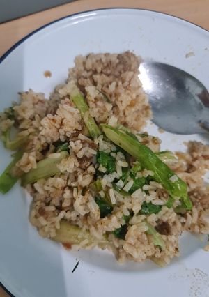 รูปของ ข้าวผัดน้ำพริกอ่องใส่ผักกาดขาว