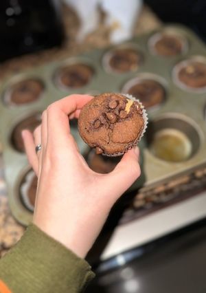 Una foto de Muffins de banana y harina integral. Veganos