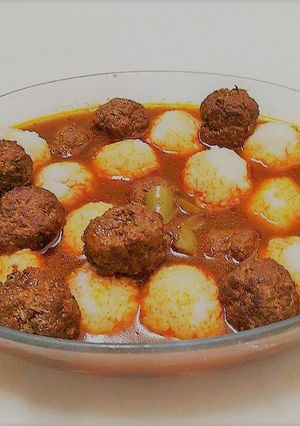 صورة لوصفة كرات اللحم و الأرز