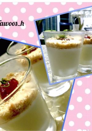 عکسی از دستور مهلبیه (یک نوع دسر عربی)
