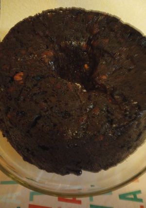 A picture of Black Fruitcake, The one with no wheat flour.