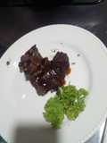 Filete de ternera o beef steak con salsa BBQ