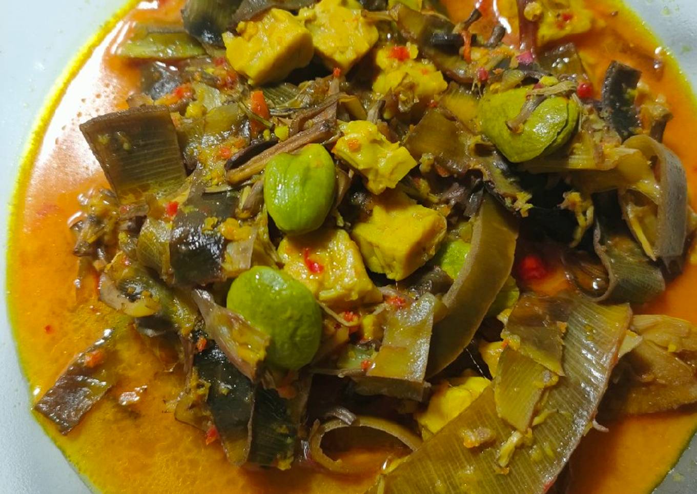 Lodeh Ontong Tempe Pedas (Jantung Pisang)