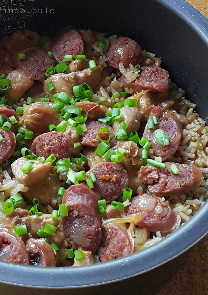 Foto resep Nasi Ayam dan Lap Cheong Rice Cooker