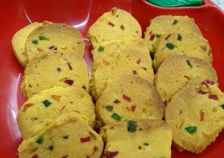 Easiest Way to Make Homemade Custard tutti frutti cookies 🍪