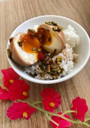 Hình của món TRỨNG NGÂM NƯỚC TƯƠNG -  PHIÊN BẢN TRỨNG HỒNG ĐÀO.