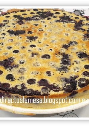Una foto de Clafoutis de arándanos