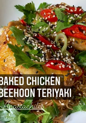 Foto resep Ayam Bihun Teriyaki Panggang