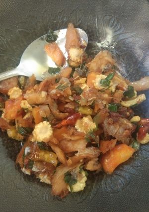 Foto resep Oseng sayur dan ikan asin