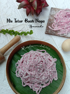 Foto resep Mie Telur Buah Naga (Homemade)