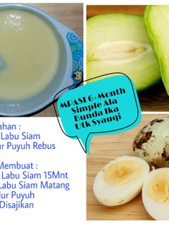 Foto resep MPASI 6 Bulan Sederhana Labu Siam & Telur Puyuh