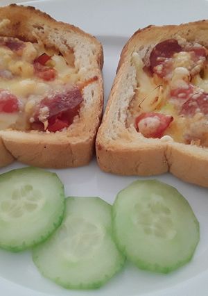 Tojásrántottás melegszendvics Air Fryerben recept fotója