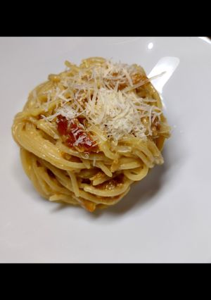 Una foto de Spaghetti a la carbonara