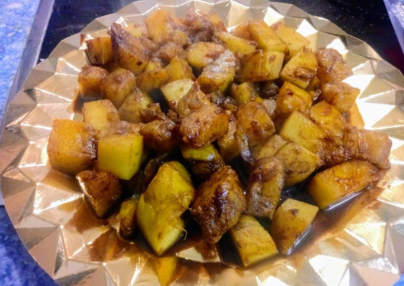 Postre de piña salteada con canela y Pedro Ximénez