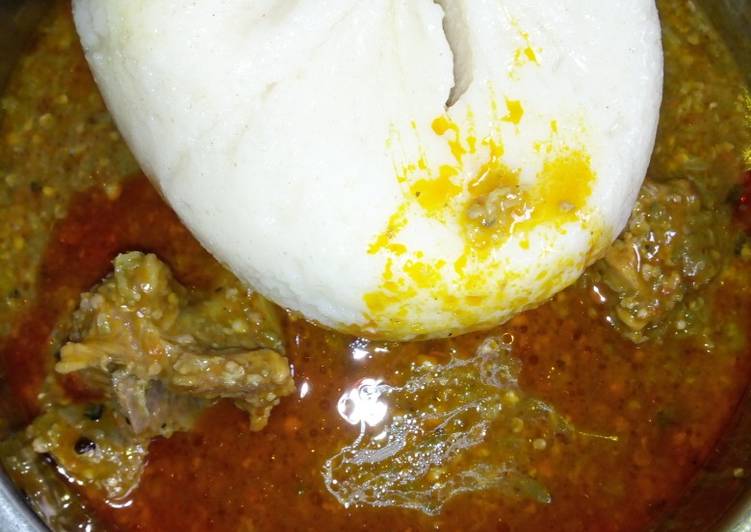 Recipe of Any-night-of-the-week Semo with fried okro soup