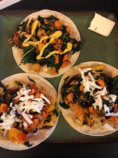 A picture of Bacon, Kale and Sweet Potato Tacos.