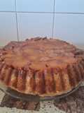 Torta invertida de duraznos pelones y banana🍌🍑